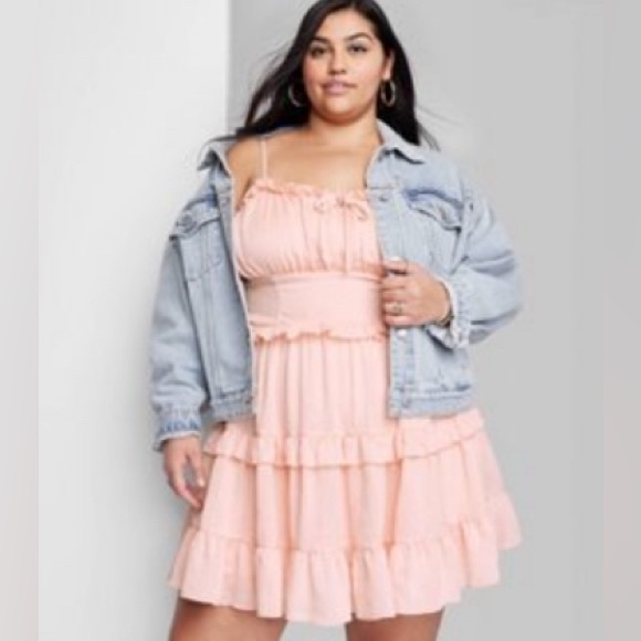 Wild Fable women’s sleeveless tiered chiffon fit & flare skater mini dress XL - Picture 9 of 9